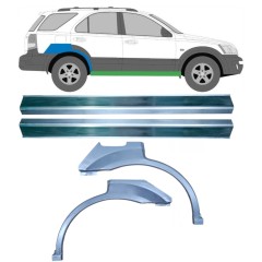 Panel de reparación del umbral + guardabarros trasero para Kia Sorento 2002-2009 / Izquierda+Derecha / Conjunto 10696