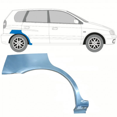 Panel de reparación guardabarros trasero para Mitsubishi Space Star 1998-2005 / Derecho 10811