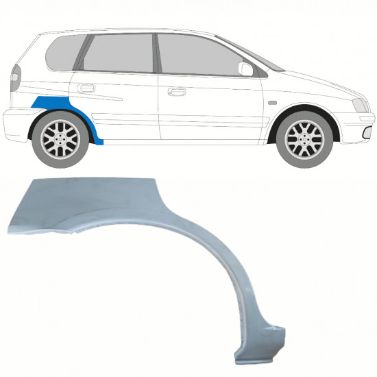 Panel de reparación guardabarros trasero para Mitsubishi Space Star 1998-2005 / Derecho 10811