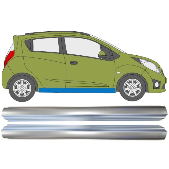 Panel de reparación del umbral para Chevrolet Spark 2010-2014 / Izquierda+Derecha / Conjunto 16056