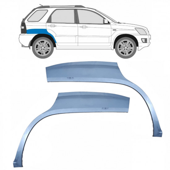 Panel de reparación guardabarros trasero para Kia Sportage 2004-2010 / Izquierda+Derecha / Conjunto 9225