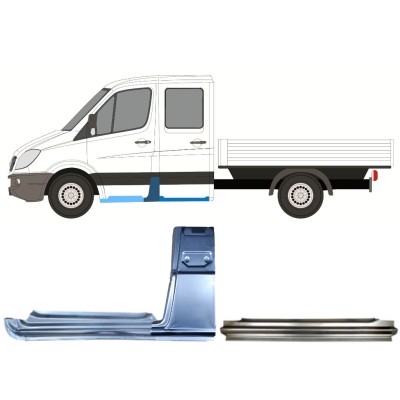 Panel de reparación conjunto para Mercedes Sprinter 2006-2018 / Izquierda / Dabina doble / 14781