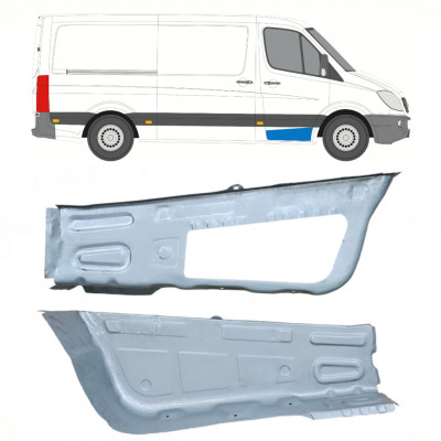 Panel de reparación escalón delantero para Mercedes Sprinter 2006 - / Izquierda+Derecha / Conjunto 10208