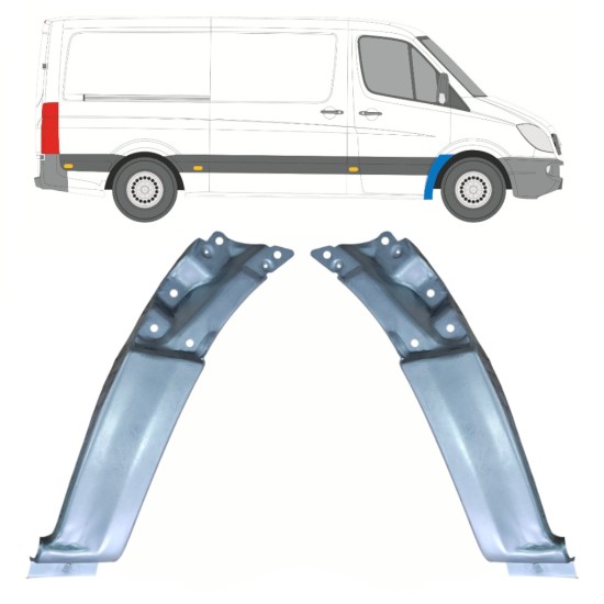 Panel de reparación guardabarros delantero para Mercedes Sprinter 2006-2018 / Izquierda+Derecha / Conjunto 17256