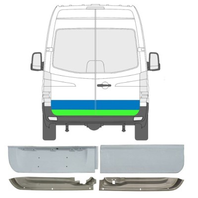 Panel de reparación puerta trasera para Mercedes Sprinter 2006-2018 / Izquierda+Derecha / Conjunto 6050