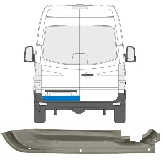 Panel de reparación puerta trasera para Volkswagen Crafter 2005-2017 / Izquierda 13438