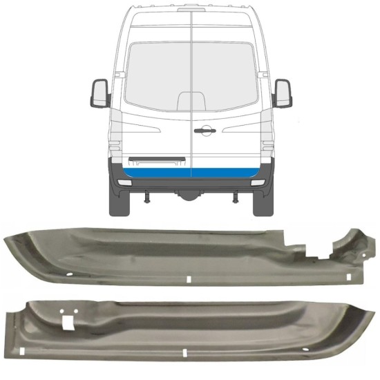 Panel de reparación puerta trasera para Mercedes Sprinter 2006-2018 / Izquierda+Derecha / Conjunto 9555