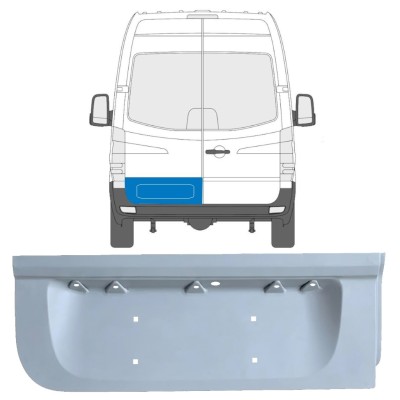 Panel de reparación puerta trasera baja para Mercedes Sprinter 2006-2018 / Izquierda 17168