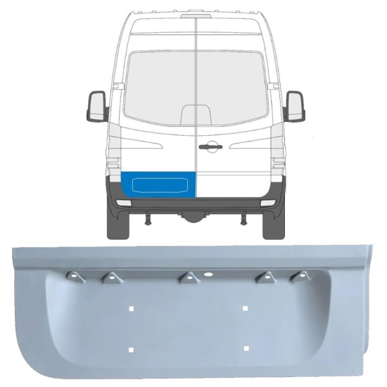 Panel de reparación puerta trasera baja para Volkswagen Crafter 2005-2017 / Izquierda 17172