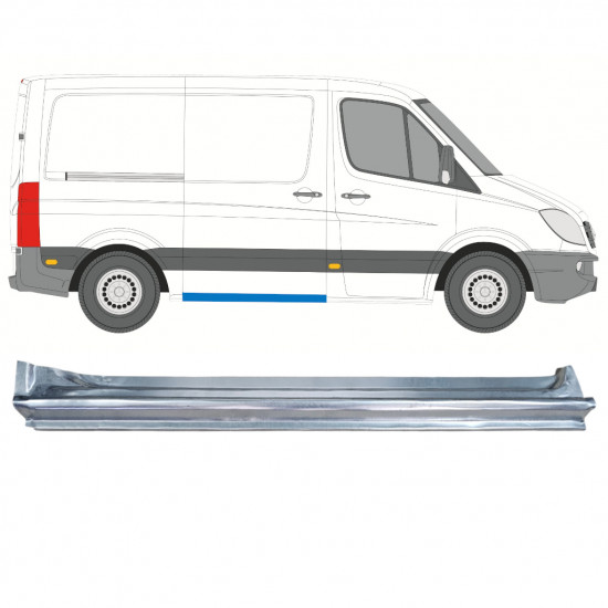 Panel de reparación del umbral de la puerta corredera para Mercedes Sprinter 2006- / SWB / Derecho 12796