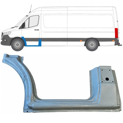 Panel de reparación umbral + guardabarros delantero para Mercedes Sprinter 2018- / Izquierda 17091