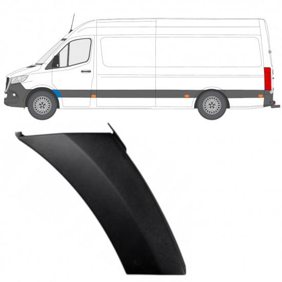Moldura lateral guardabarros delantero para Mercedes Sprinter 2018- / Izquierda 12931