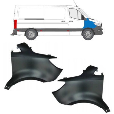Guardabarro delantero para Mercedes Sprinter 2018- / Izquierda+Derecha / Conjunto 14941