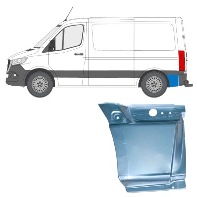 Panel de reparación guardabarros trasero parte inferior detrás de la rueda para Mercedes Sprinter 2018- / Izquierda 14546
