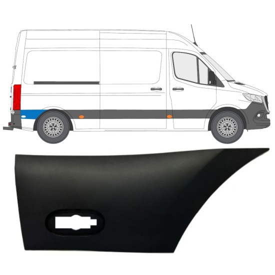 Moldura lateral guardabarros trasero