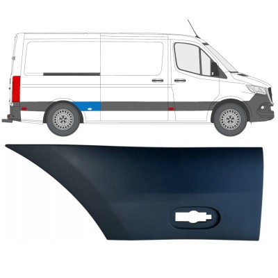 Moldura lateral guardabarros trasero para Mercedes Sprinter 2018- / Derecho 16650