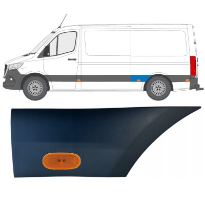 Moldura lateral guardabarros trasero con lámpara para Mercedes Sprinter 2018- / Izquierda / Conjunto 16653