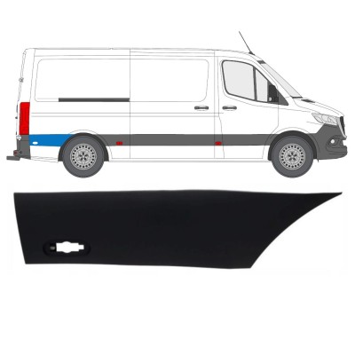 Moldura lateral guardabarros trasero detrás de la rueda para Mercedes Sprinter 2018- / Derecho 16644
