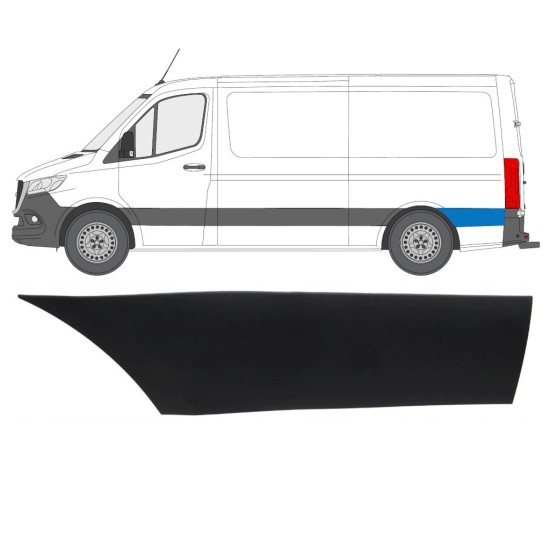 Moldura lateral guardabarros trasero detrás de la rueda para Mercedes Sprinter 2018- / Izquierda 16643