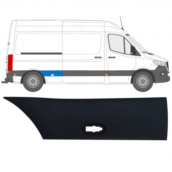 Moldura lateral guardabarros trasero para Mercedes Sprinter 2018- / Derecho 12940
