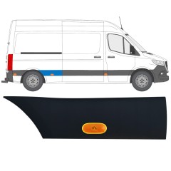 Moldura lateral guardabarros trasero con lámpara para Mercedes Sprinter 2018- / Derecho / Conjunto 12968