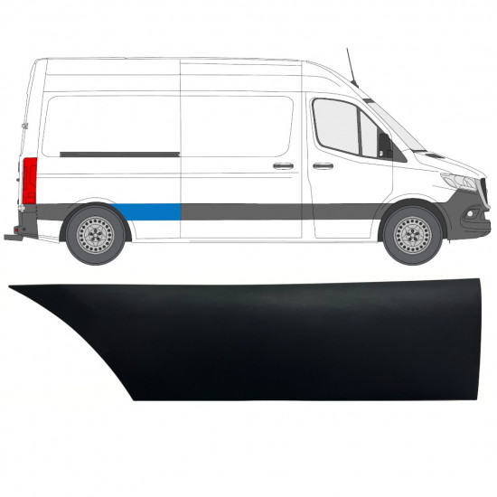 Moldura lateral guardabarros trasero para Mercedes Sprinter 2018- / Derecho 12938