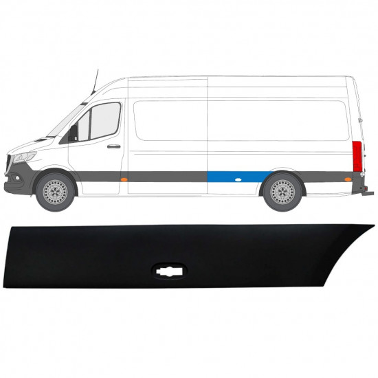 Moldura lateral guardabarros trasero para Mercedes Sprinter 2018- / Izquierda 12935