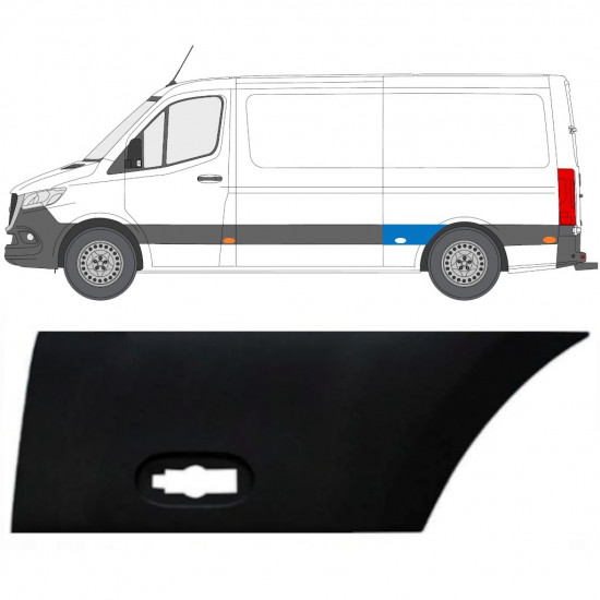 Moldura lateral guardabarros trasero para Mercedes Sprinter 2018- / Izquierda 12937