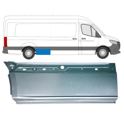 Panel de reparación guardabarros trasero parte inferior para Mercedes Sprinter 2018- / Derecho 14551