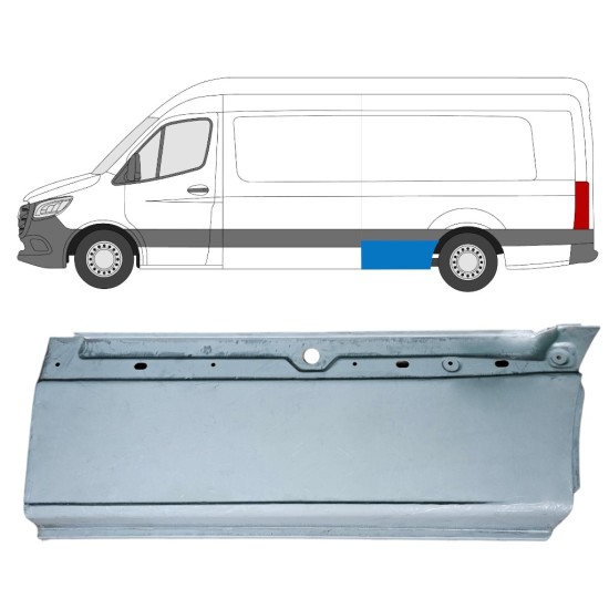 Panel de reparación guardabarros trasero parte inferior para Mercedes Sprinter 2018- / Izquierda 16064