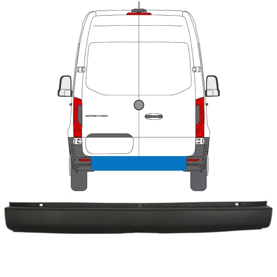 Parachoques trasero para Mercedes Sprinter 2018- 14942 Parachoques trasero para Mercedes Sprinter 2018- 14942