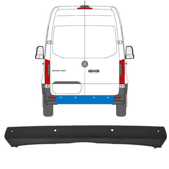 Parachoques trasero con PDC para Mercedes Sprinter 2018- 14969
