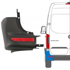 Esquina del parachoques trasero + lámpara reflectora para Mercedes Sprinter 2018- / Izquierda / Conjunto 14950