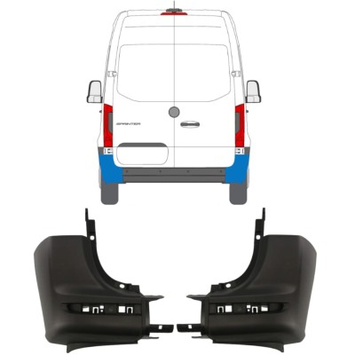 Esquina parachoques trasero para Mercedes Sprinter 2018- / Izquierda+Derecha / Conjunto 14945