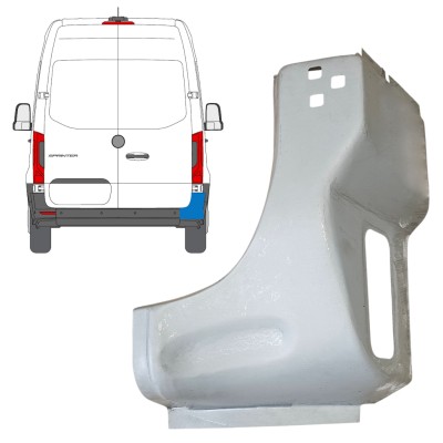 Panel de reparación esquina trasera para Mercedes Sprinter 2018- / Derecho 14651
