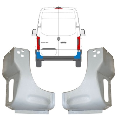 Panel de reparación esquina trasera para Mercedes Sprinter 2018- / Izquierda+Derecha / Conjunto 14653