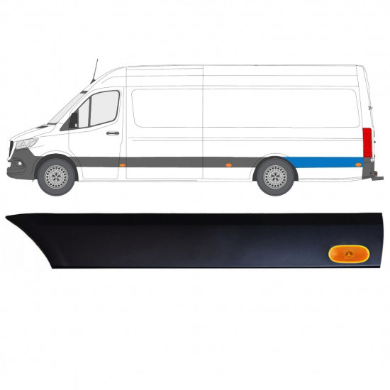 Moldura lateral guardabarros trasero con lámpara para Mercedes Sprinter 2018- / Izquierda / Conjunto 12971