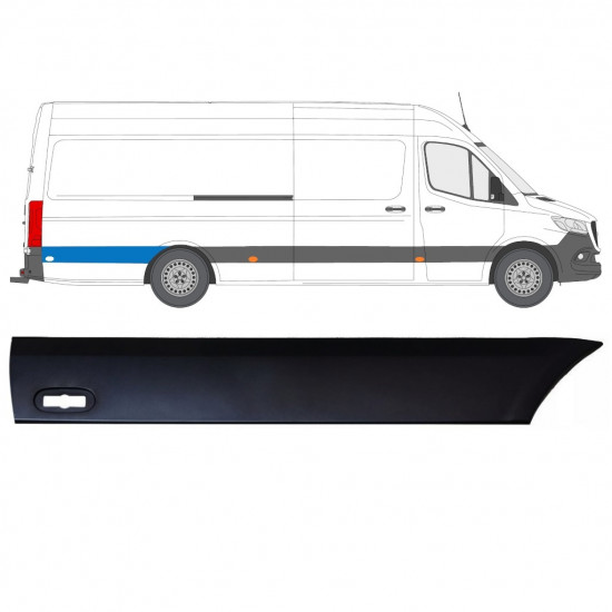 Moldura lateral guardabarros trasero para Mercedes Sprinter 2018- / Derecho 12942