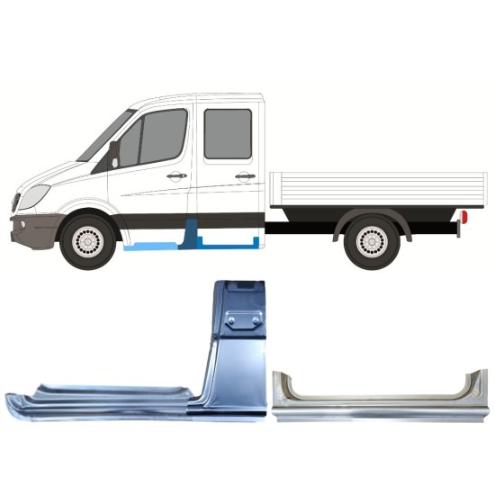 Panel de reparación conjunto para Mercedes Sprinter 2006-2018 / Izquierda / 15088