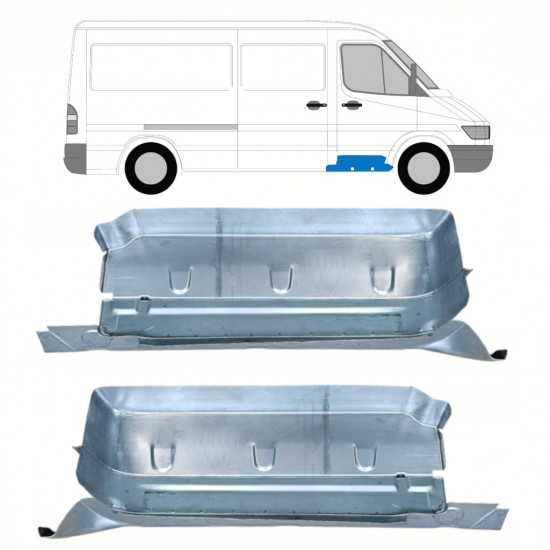 Panel de reparación escalón delantero con parte Panel de reparación del umbral para Mercedes Sprinter 1995-2006 / Izquierda+Derecha / Conjunto 10243