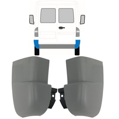 Esquina parachoques trasero para Mercedes Sprinter 1995-2006 / Izquierda+Derecha / Conjunto 9717