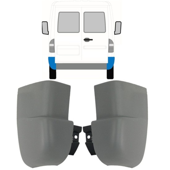 Esquina parachoques trasero para Mercedes Sprinter 1995-2006 / Izquierda+Derecha / Conjunto 9717