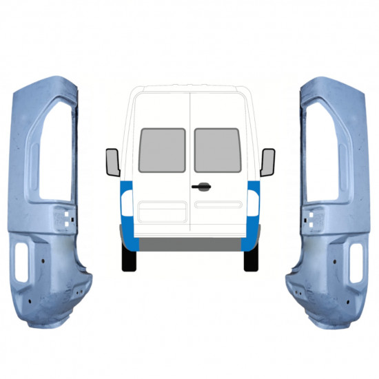 Panel de reparación esquina trasera para Mercedes Sprinter 1995-2005 / Izquierda+Derecha / Conjunto 10486