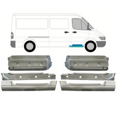 Panel de reparación del umbral interna + guardabarros + escalón delantero para Mercedes Sprinter 1995-2006 / Conjunto 10534