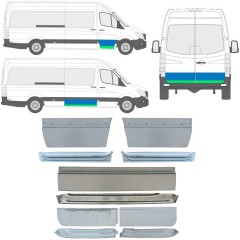 Panel de reparación puerta interna + externa para Volkswagen Crafter 2005-2017 / Izquierda+Derecha / Conjunto 14493