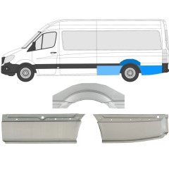 Panel de reparación guardabarros trasero para Mercedes Sprinter 2006-2018 / Izquierda / Conjunto 8718