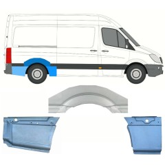 Panel de reparación guardabarros trasero para Mercedes Sprinter 2006-2018 / Derecho / Conjunto 8715