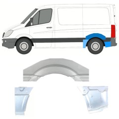 Panel de reparación guardabarros trasero para Mercedes Sprinter 2006-2018 / Izquierda / Conjunto 11313