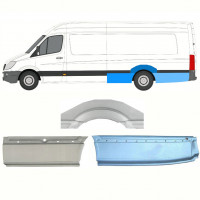 Panel de reparación guardabarros trasero para Mercedes Sprinter 2006- / XLWB / Izquierda / Conjunto 8720