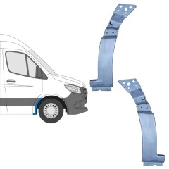 Panel de reparación guardabarros delantero para Mercedes Sprinter 2018- / Izquierda+Derecha / Conjunto 11990